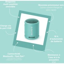 SONY Enceinte Portable SRS-XB13 Bleu Caraibe -PANASONIC shop B2CD 1645