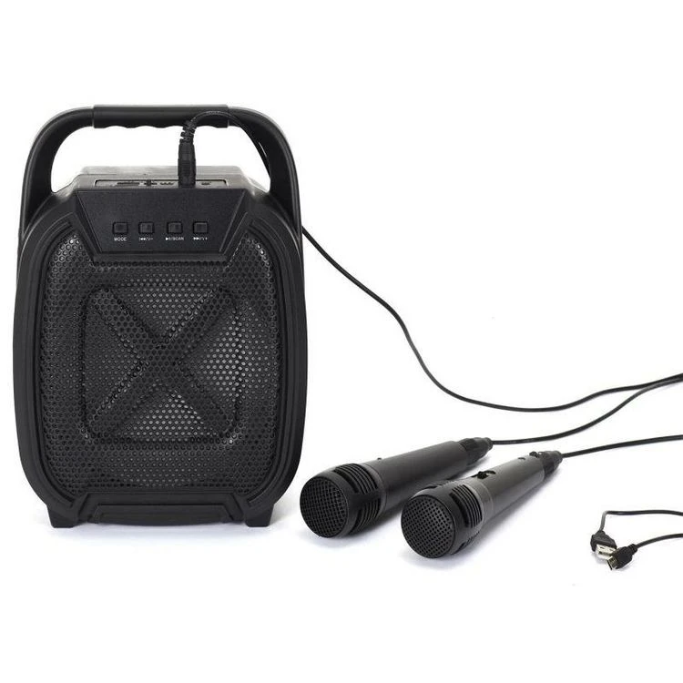 Paris Prix Enceinte Sans Fil Karaoké & 2 Micros 26cm Noir 1 Paris Prix Enceinte Sans Fil Karaoké & 2 Micros 26cm Noir