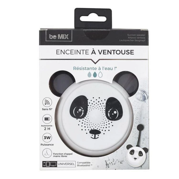 Paris Prix Enceinte Ventouse Waterproof Panda 22cm Blanc 4 Paris Prix Enceinte Ventouse Waterproof Panda 22cm Blanc – Image 4