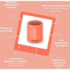 SONY Enceinte Portable SRS-XB13 Rouge Corail -PANASONIC shop B2CD 2154