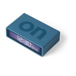 LEXON Réveil Flip+ Rubber Bleu Canard -PANASONIC shop B2CD 2255