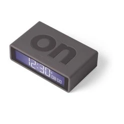 LEXON Réveil Flip+ Rubber Gris Foncé -PANASONIC shop B2CD 2567