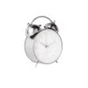 Karlsson Horloge Réveil Rétro Mr. White - Diam. 11 Cm - Argent