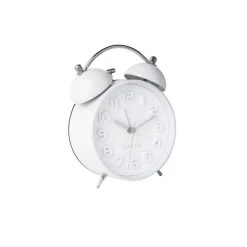 Karlsson Horloge Réveil Rétro Mr. White - Diam. 11 Cm - Blanc
