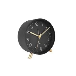 Karlsson Horloge Réveil En Métal Lofty - Diam. 11 Cm - Noir