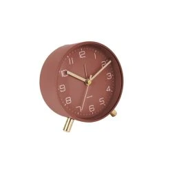 Karlsson Horloge Réveil En Métal Lofty - Diam. 11 Cm - Rouge