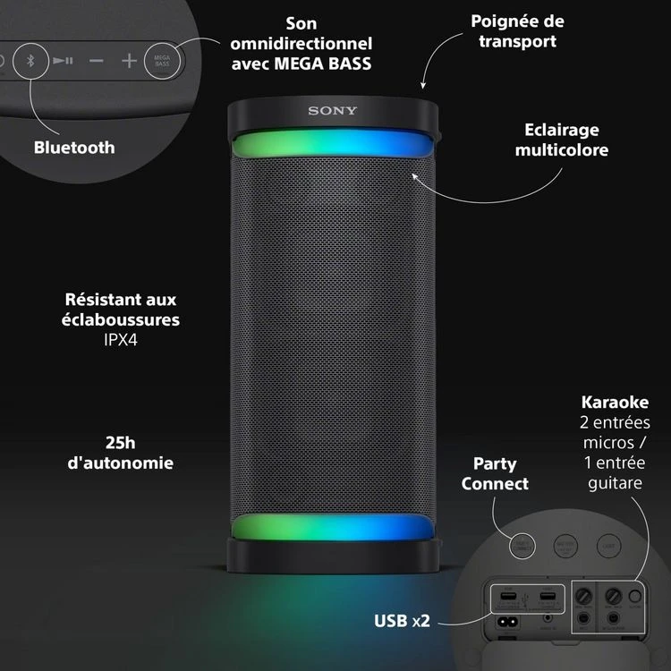 SONY Enceinte Sono XP700 Noir 5 SONY Enceinte Sono XP700 Noir – Image 5