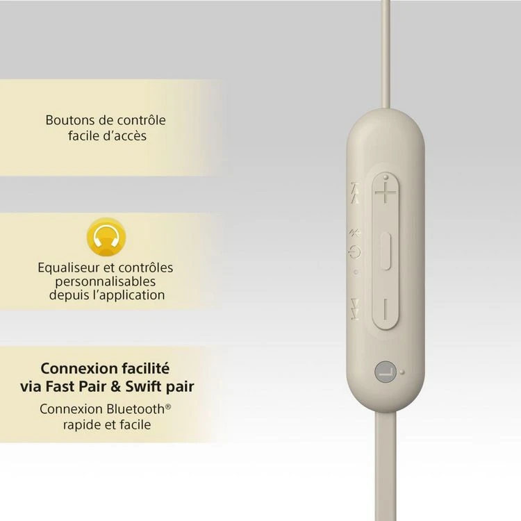SONY Ecouteurs WIC100 Taupe 5 SONY Ecouteurs WIC100 Taupe – Image 5