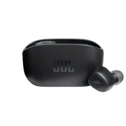 JBL Ecouteurs Bluetooth Vibe 100 -Noir - Son JBL Deep Bass - Confort Absolu - Contrôles Sur Oreillettes - Autonomie 20h